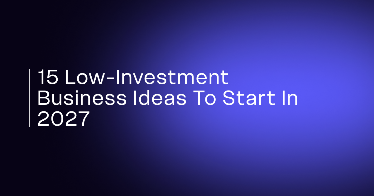 low investment business ideas